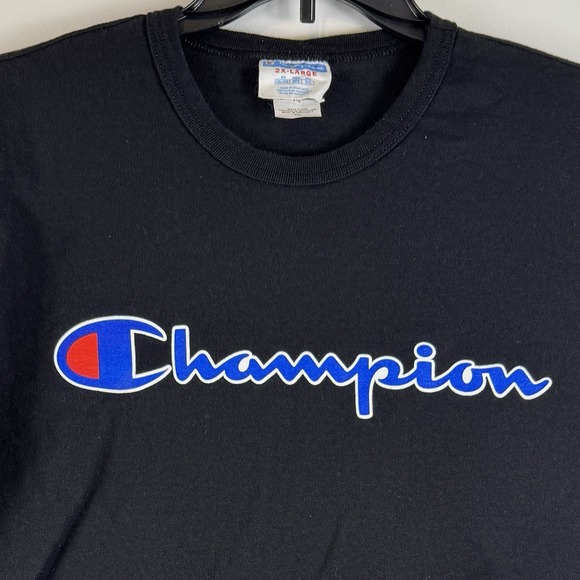 Champion Other - Vintage Champion Heavyweight T-Shirt Mens Spellout Short Sleeve Black Size XXL